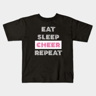 eat sleep cheer repeat Kids T-Shirt